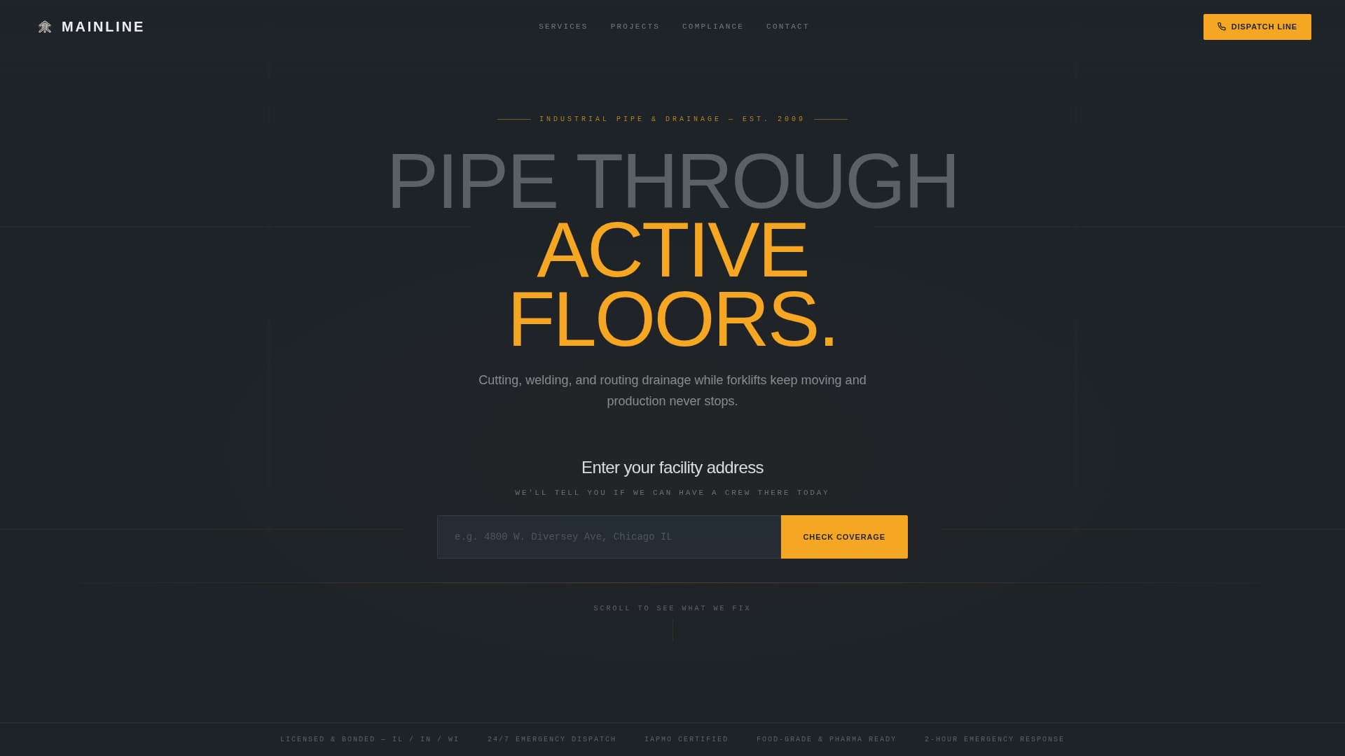 Mainline - Industrial Plumbing Landing Page Template