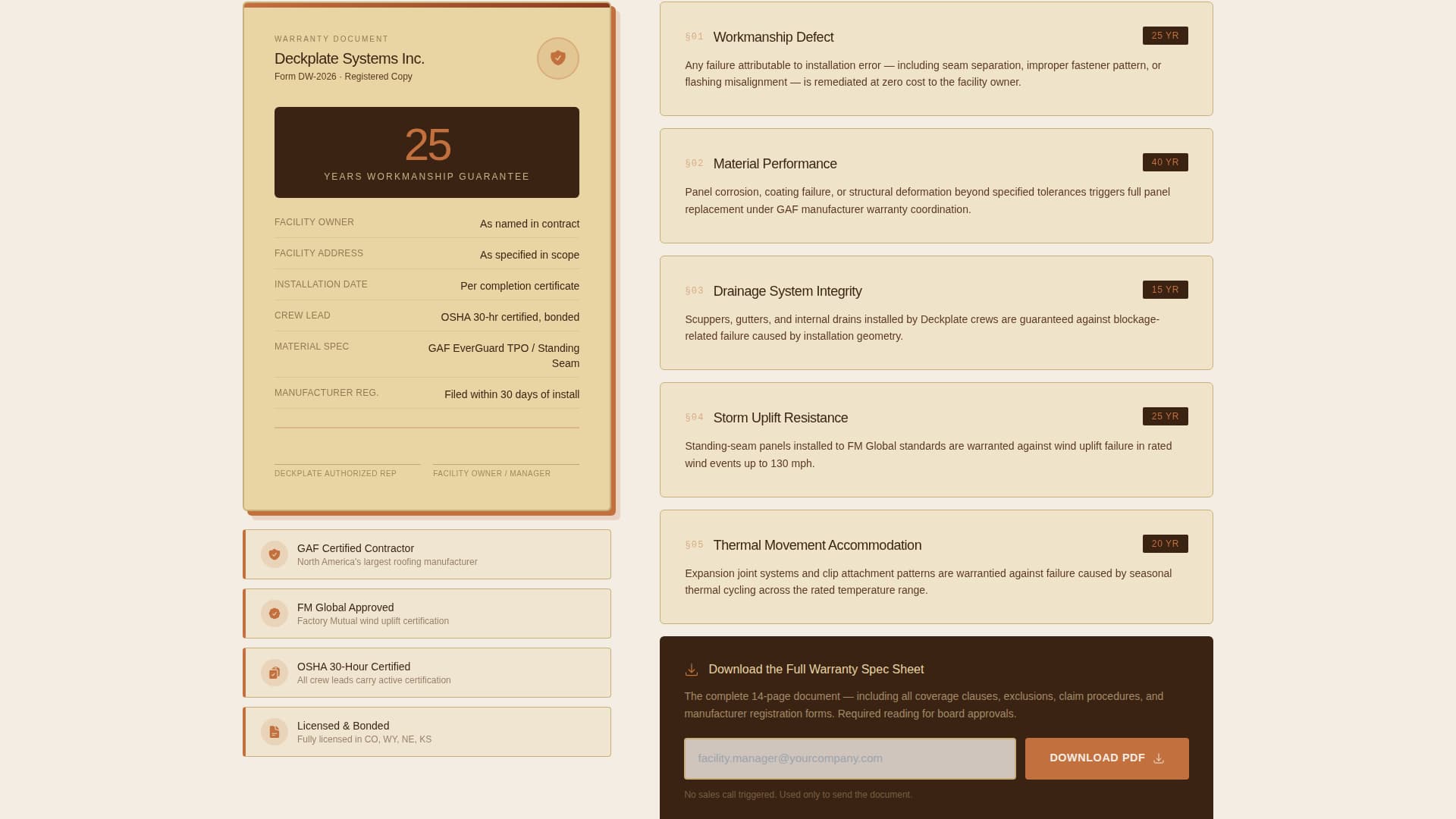 Deckplate - Trusted Roofing Landing Page Template