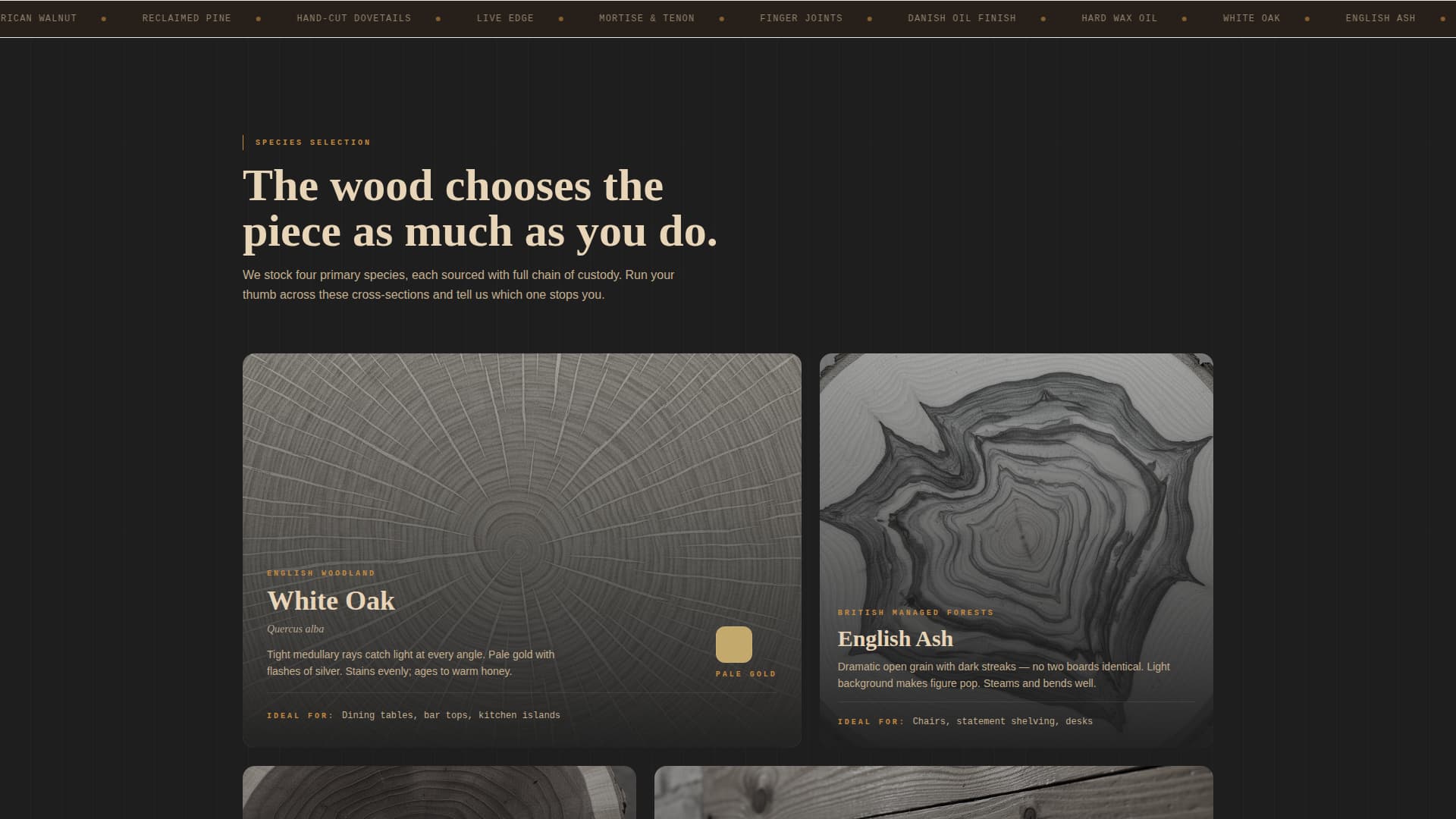 Grain - Artisan Woodworking Landing Page Template