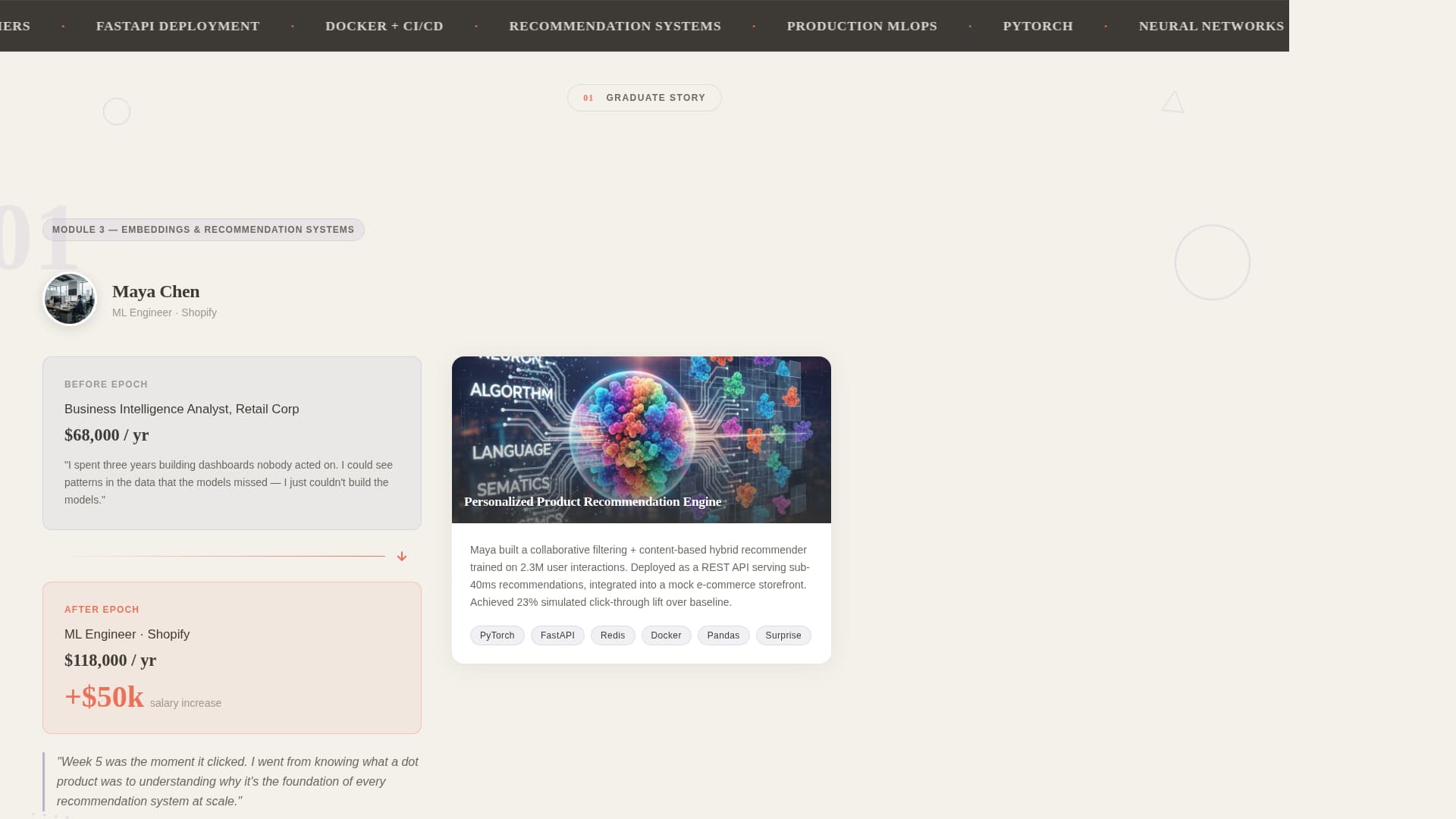 Epoch - Intensive ML Bootcamp Landing Page Template