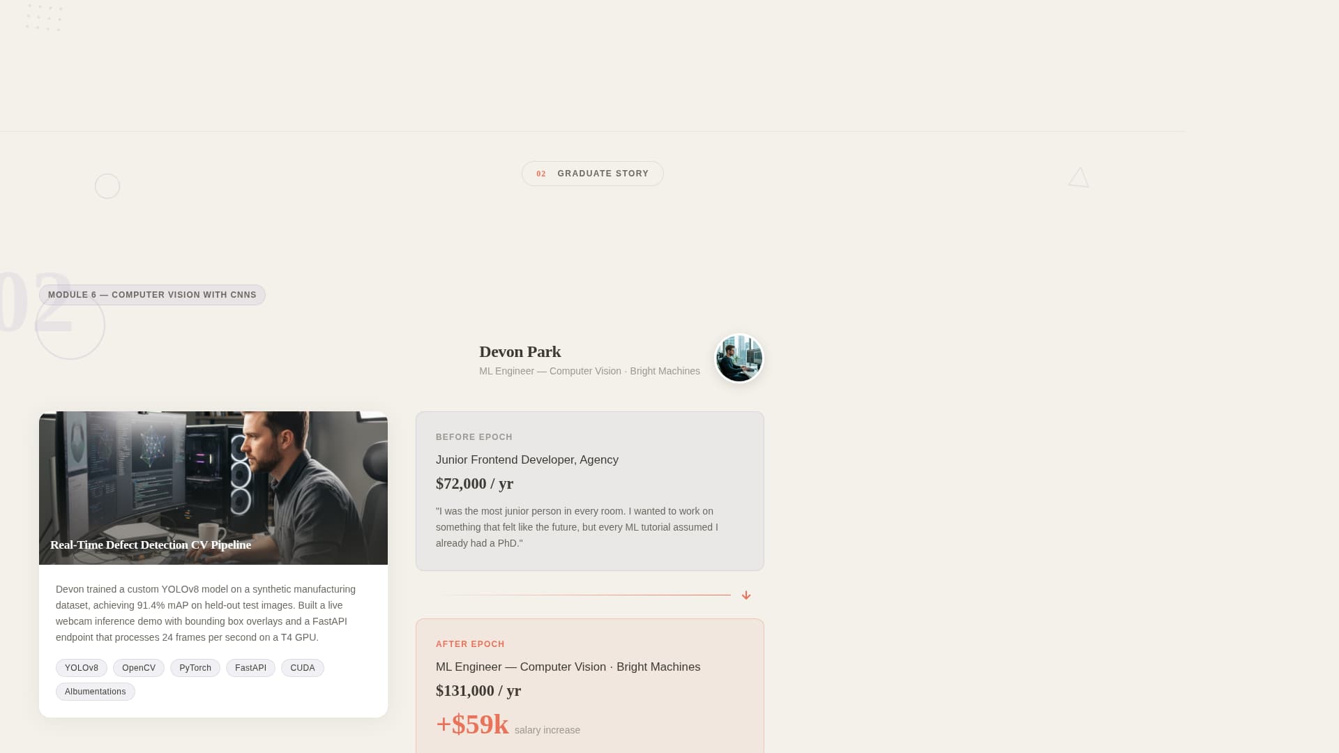 Epoch - Intensive ML Bootcamp Landing Page Template