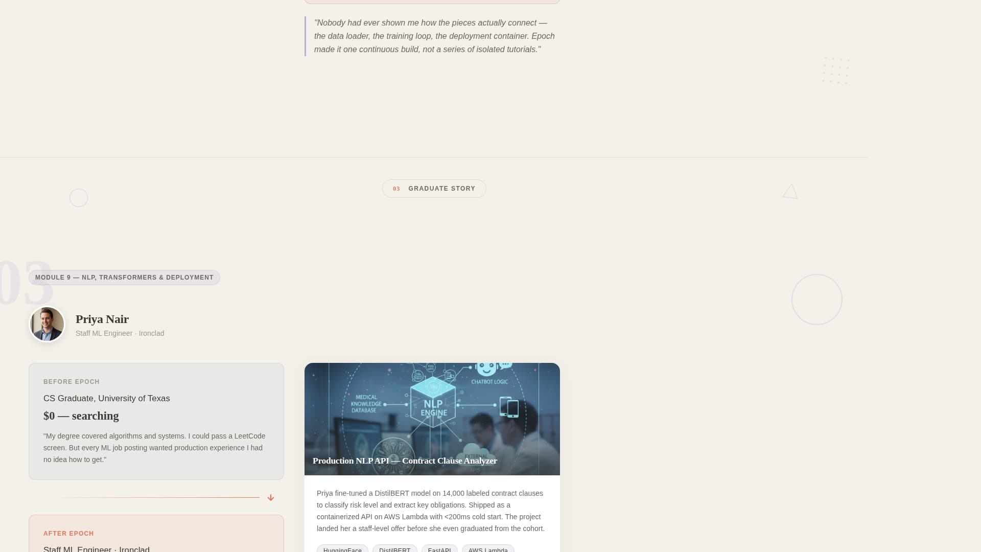 Epoch - Intensive ML Bootcamp Landing Page Template