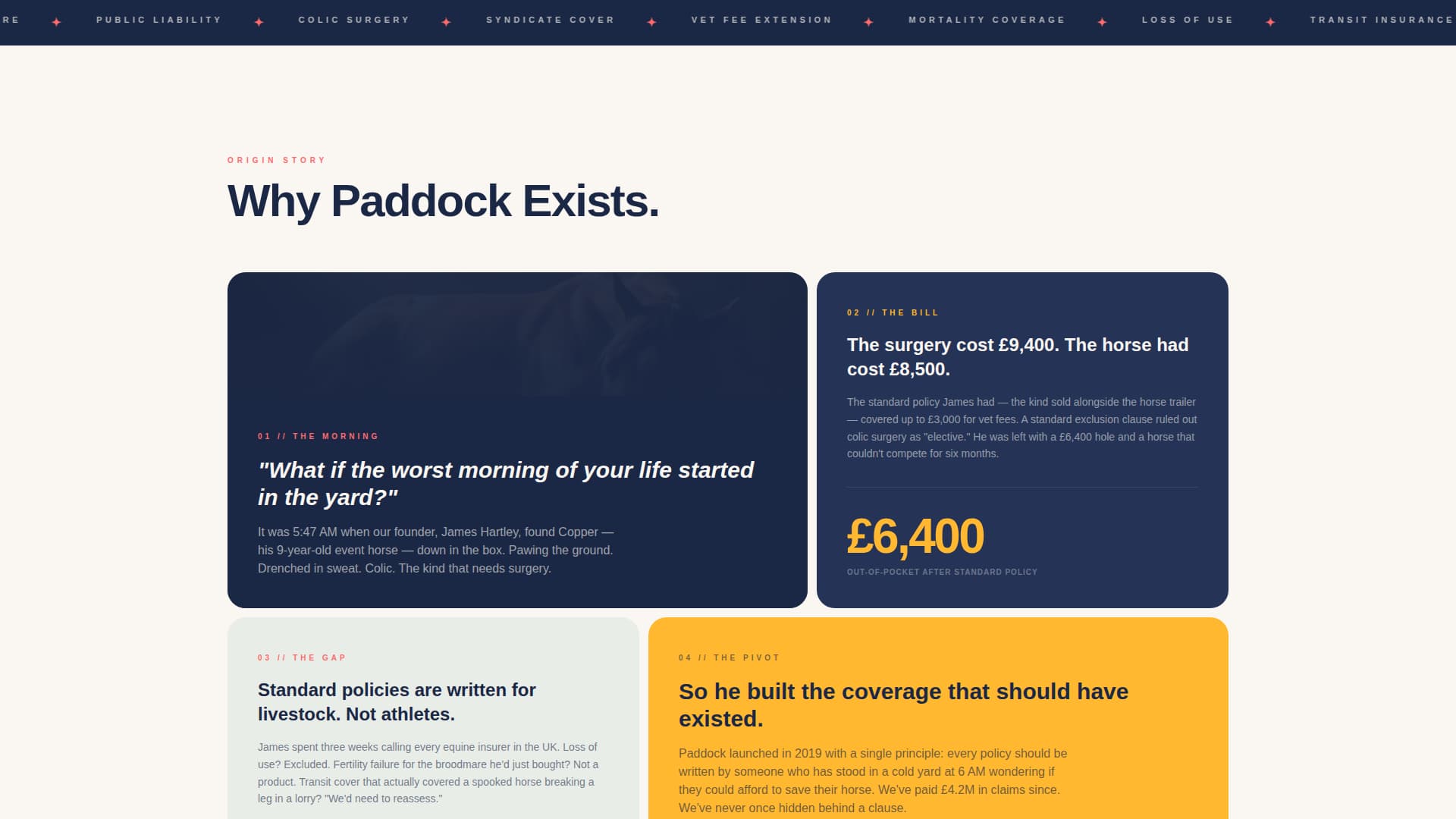 Paddock - Bold Horseinsurance Landing Page Template