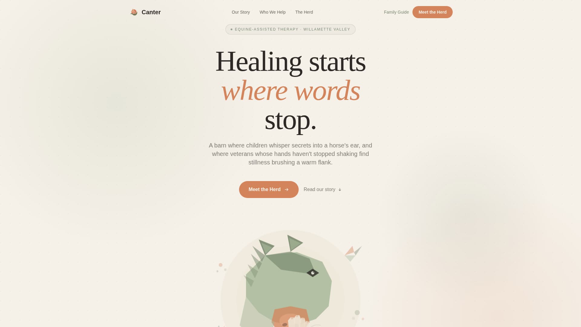 Canter - Healing Equinetherapy Landing Page Template