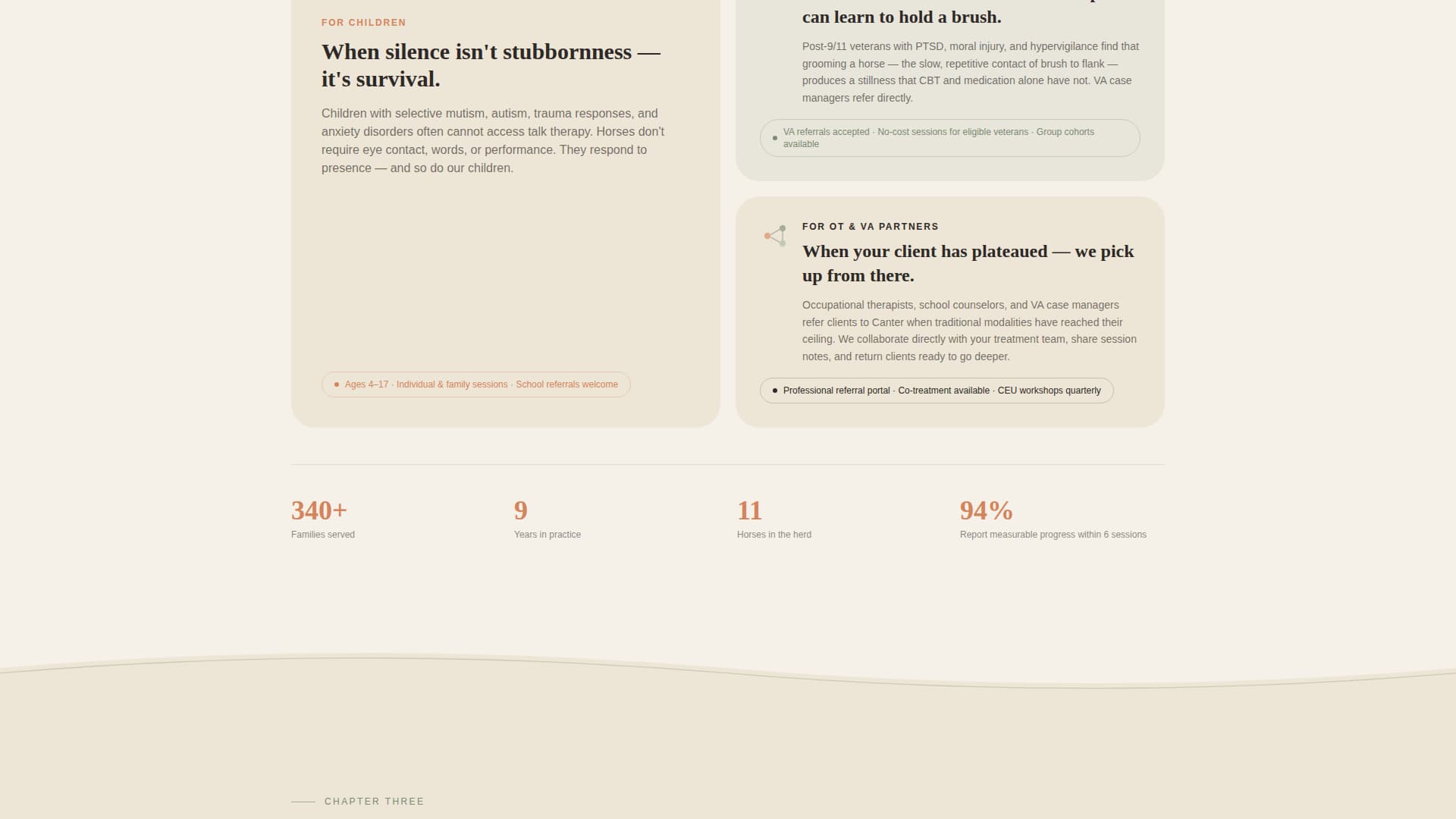 Canter - Healing Equinetherapy Landing Page Template