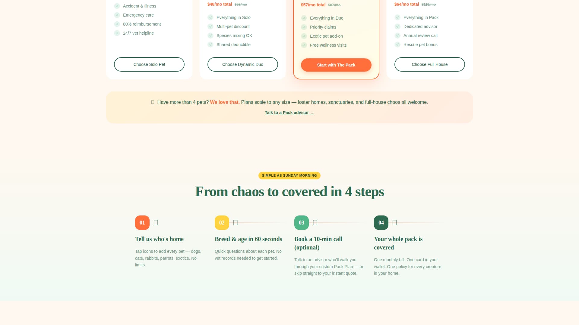 Pack - Vibrant Multipet Landing Page Template