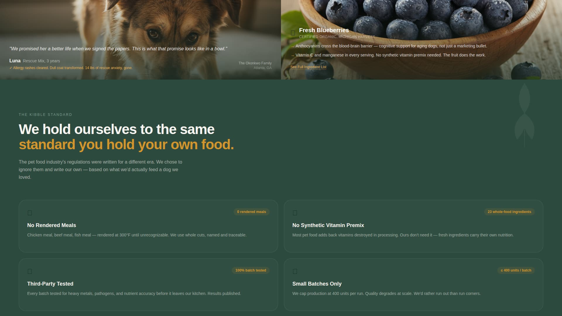 Kibble - Wholesome Petfood Landing Page Template
