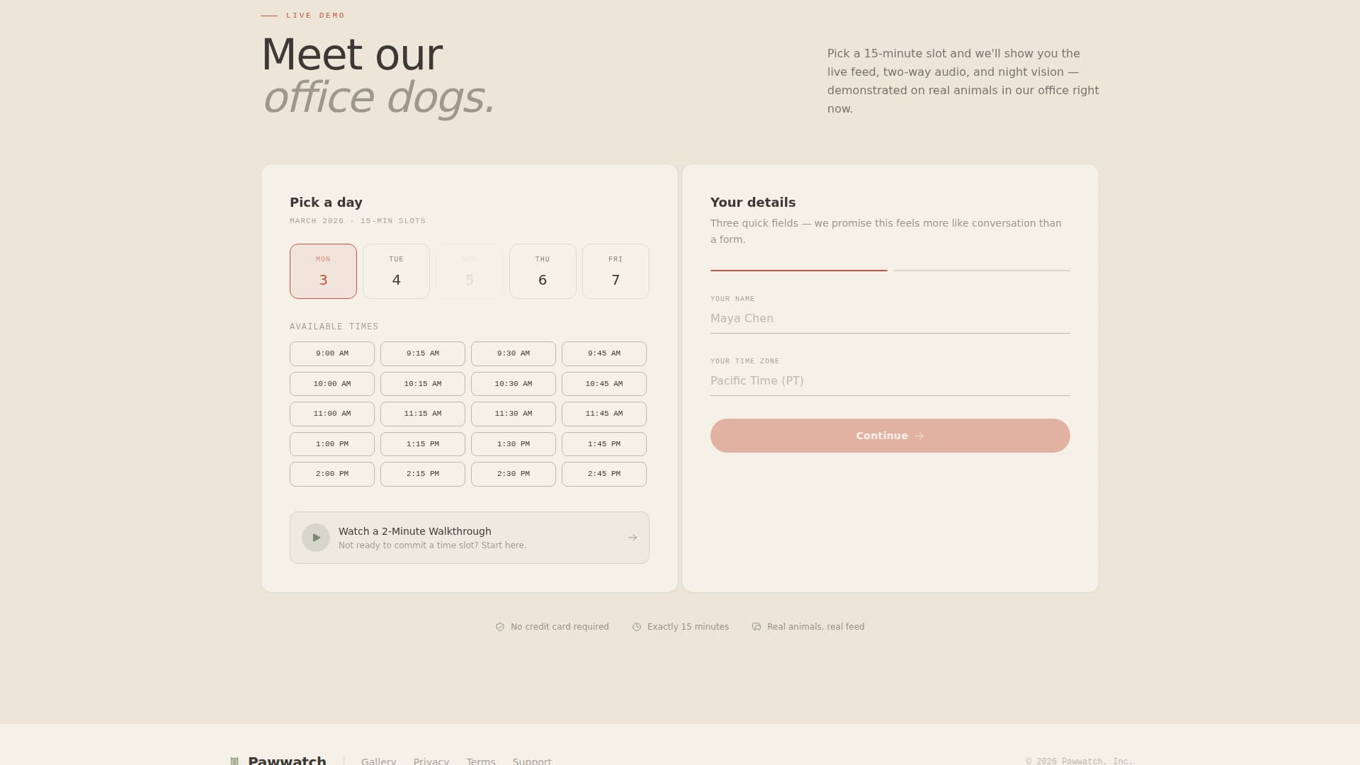 Pawwatch - Serene Petcamera Landing Page Template