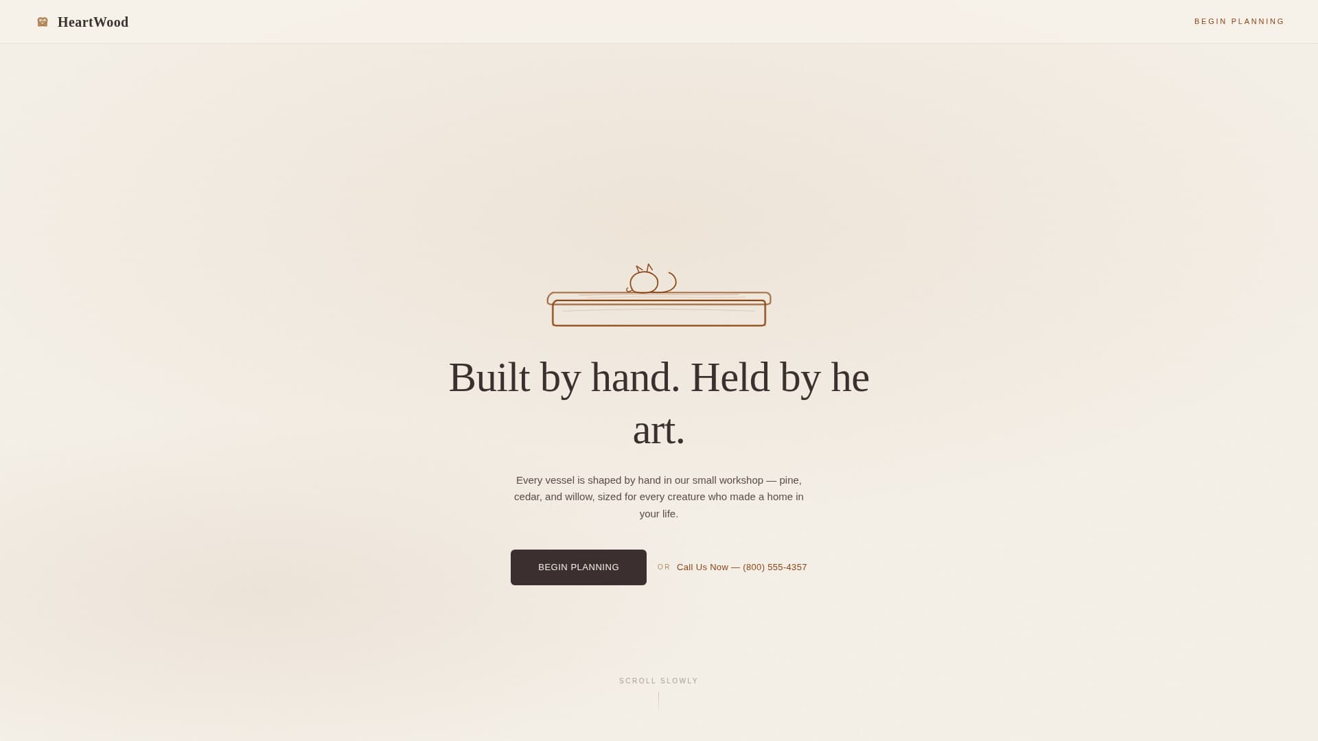 Heartwood - Handcrafted Petcasket Landing Page Template