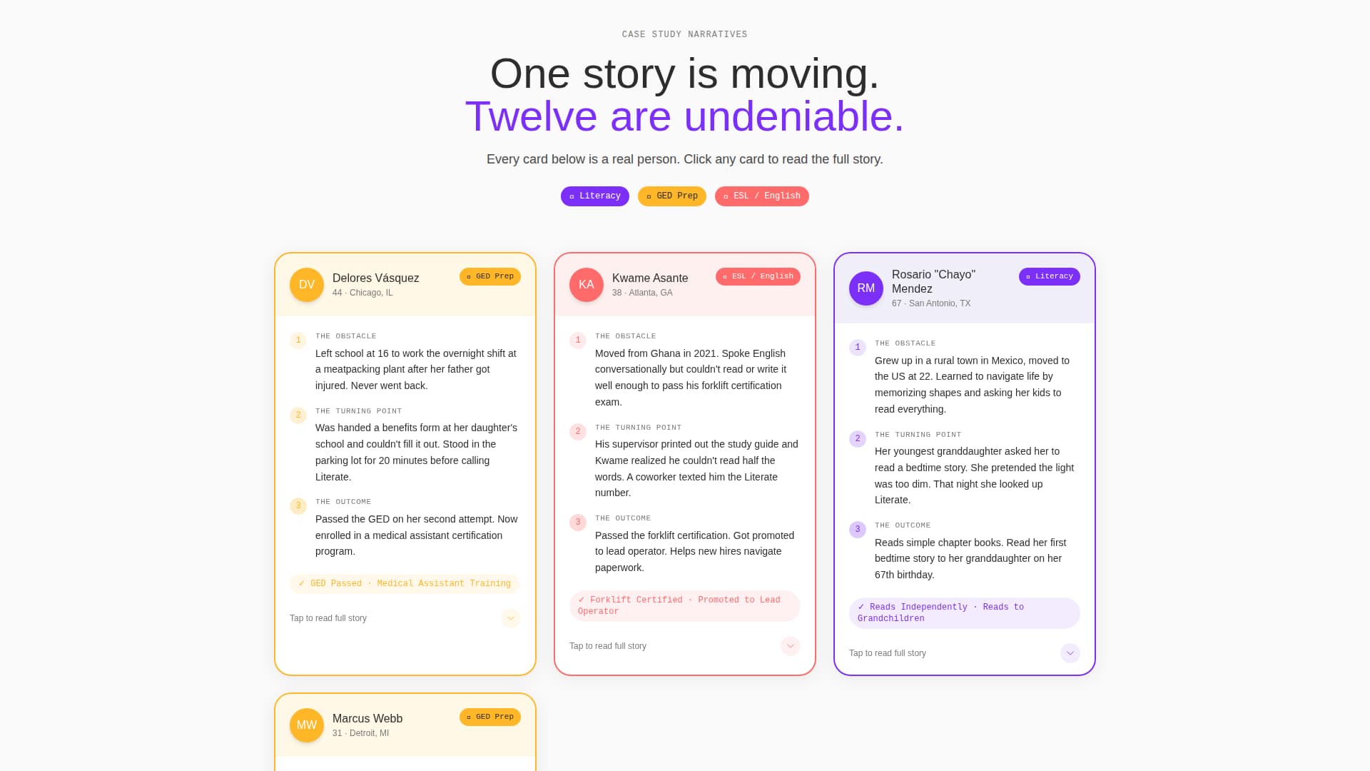 Literate - Empowering Adulteducation Landing Page Template