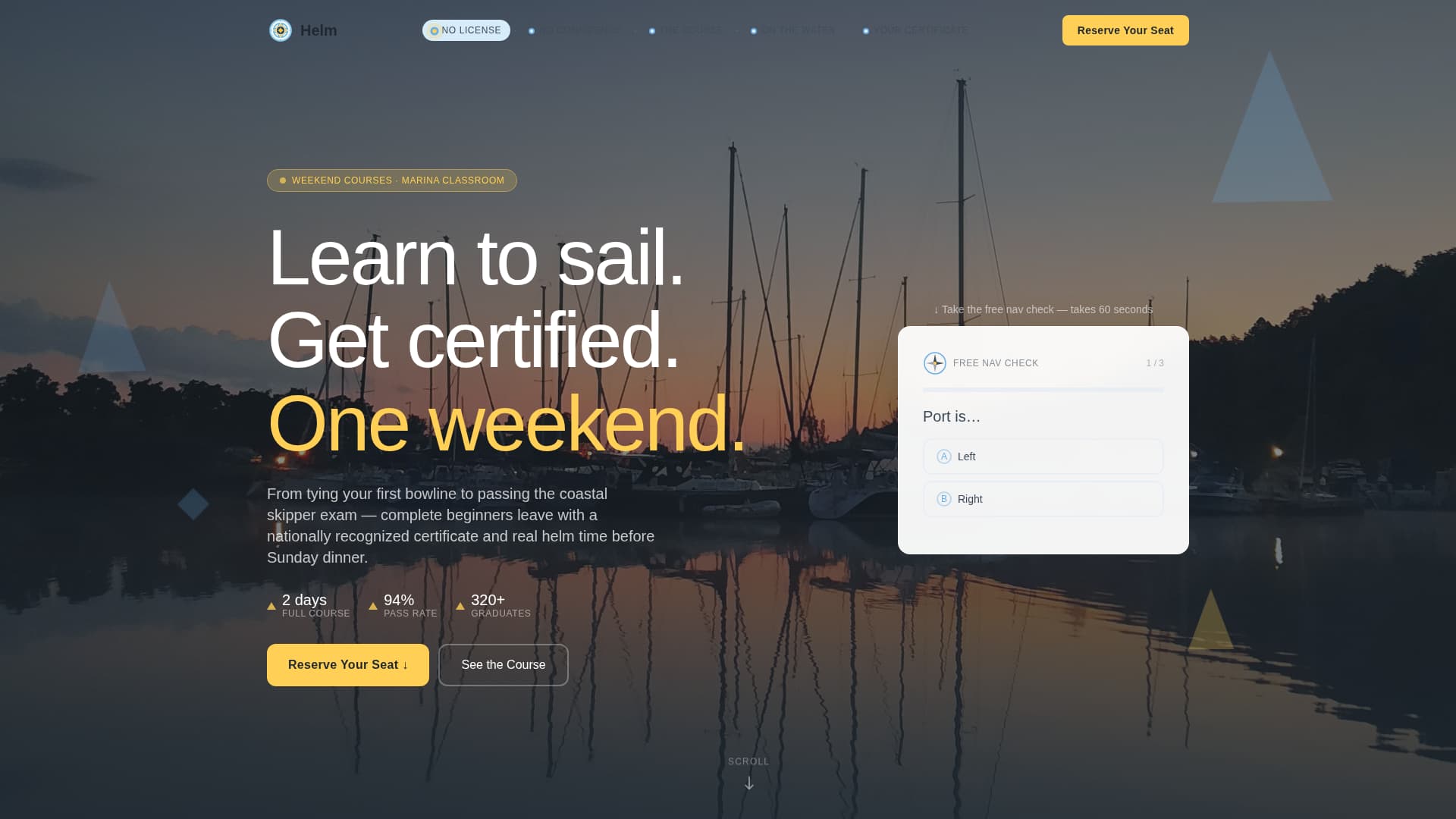 Helm - Certified Sailing Landing Page Template
