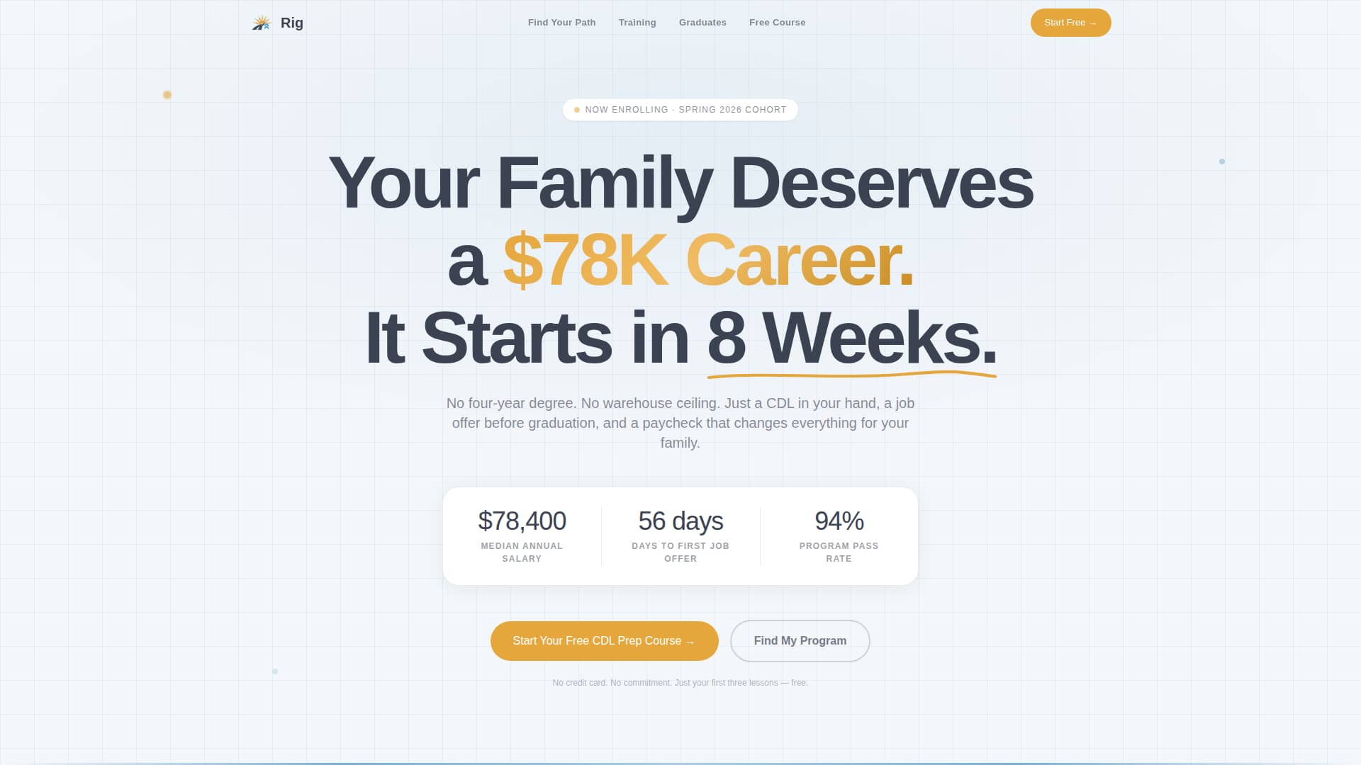 Rig - Powerful CDL School Landing Page Template