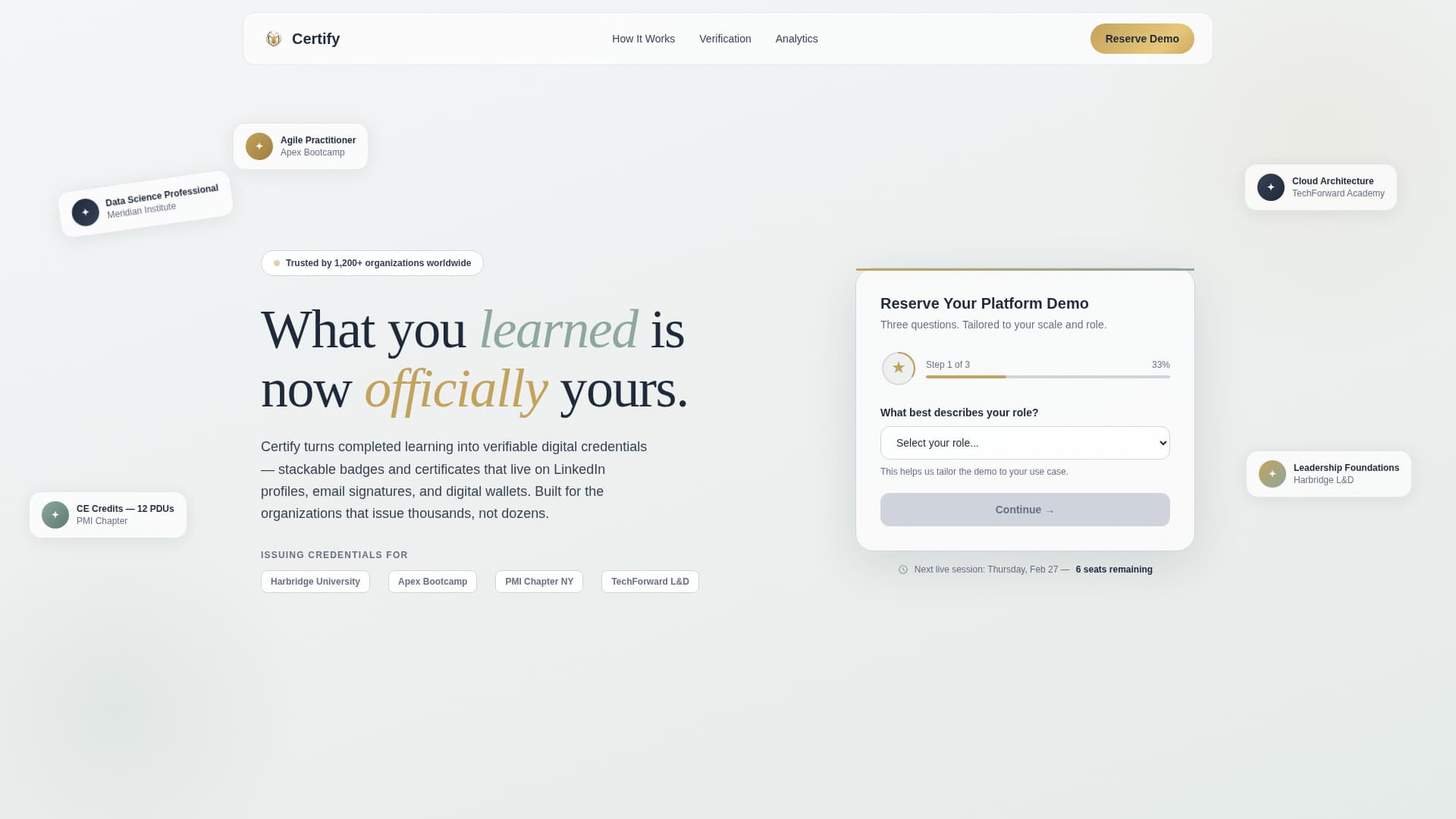 Certify - Verified Credential Landing Page Template