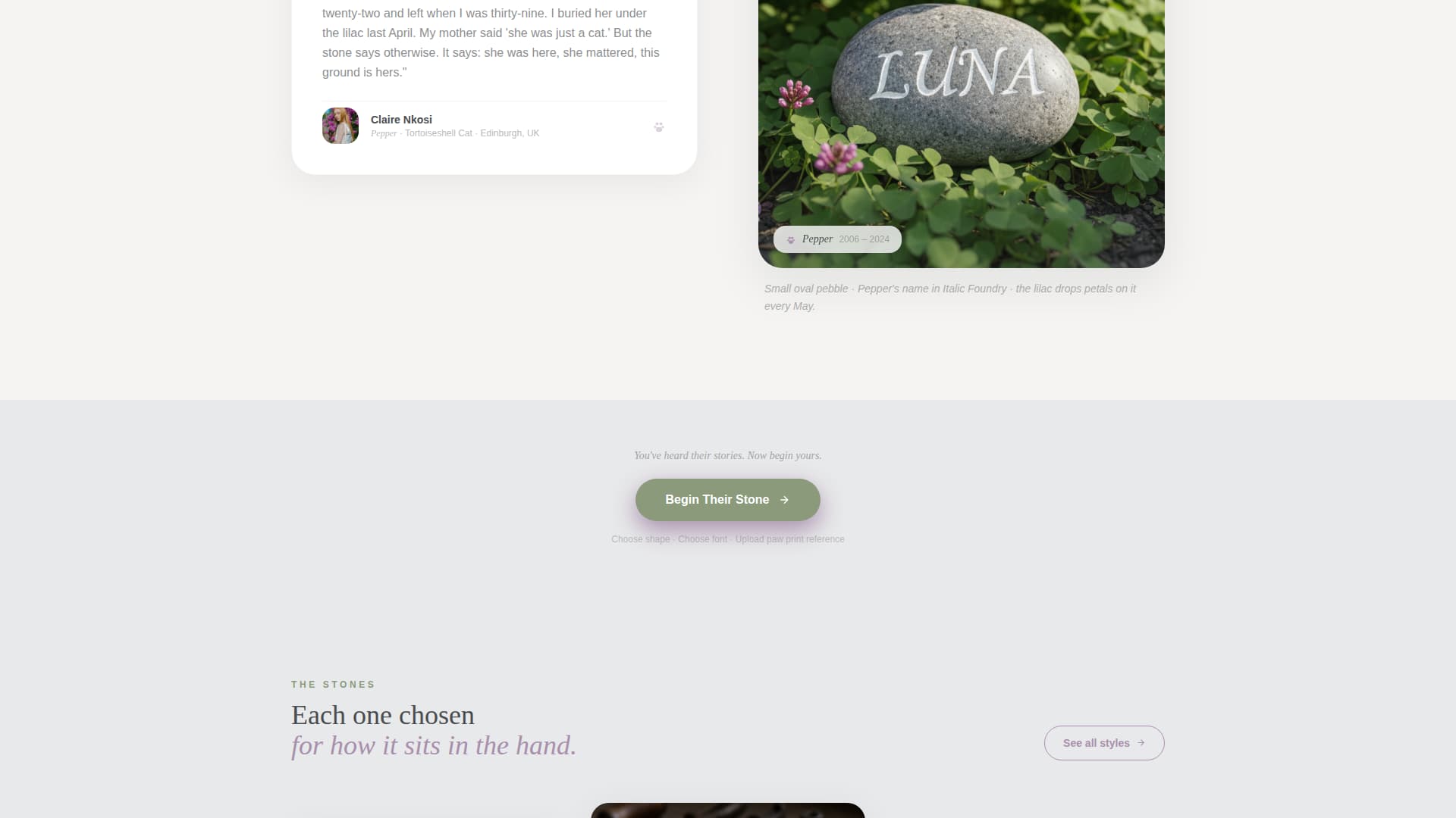 Etch - Heartfelt Memorial Landing Page Template