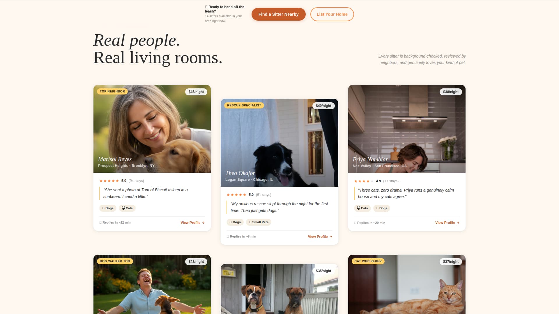 Hearth - Trusted Petsitting Landing Page Template