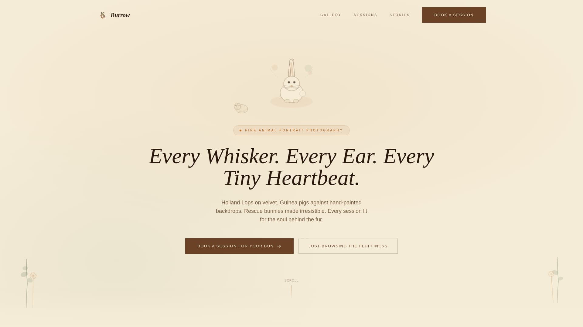 Burrow - Enchanting Petphotography Landing Page Template