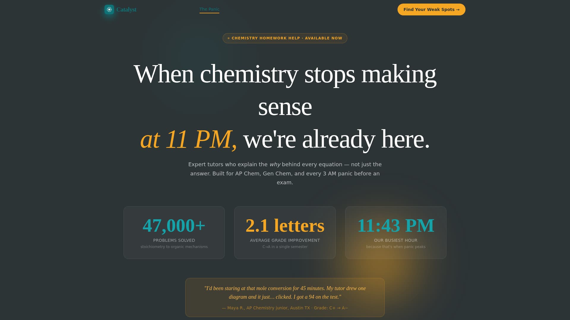 Catalyst - Transformative Chemistry Landing Page Template