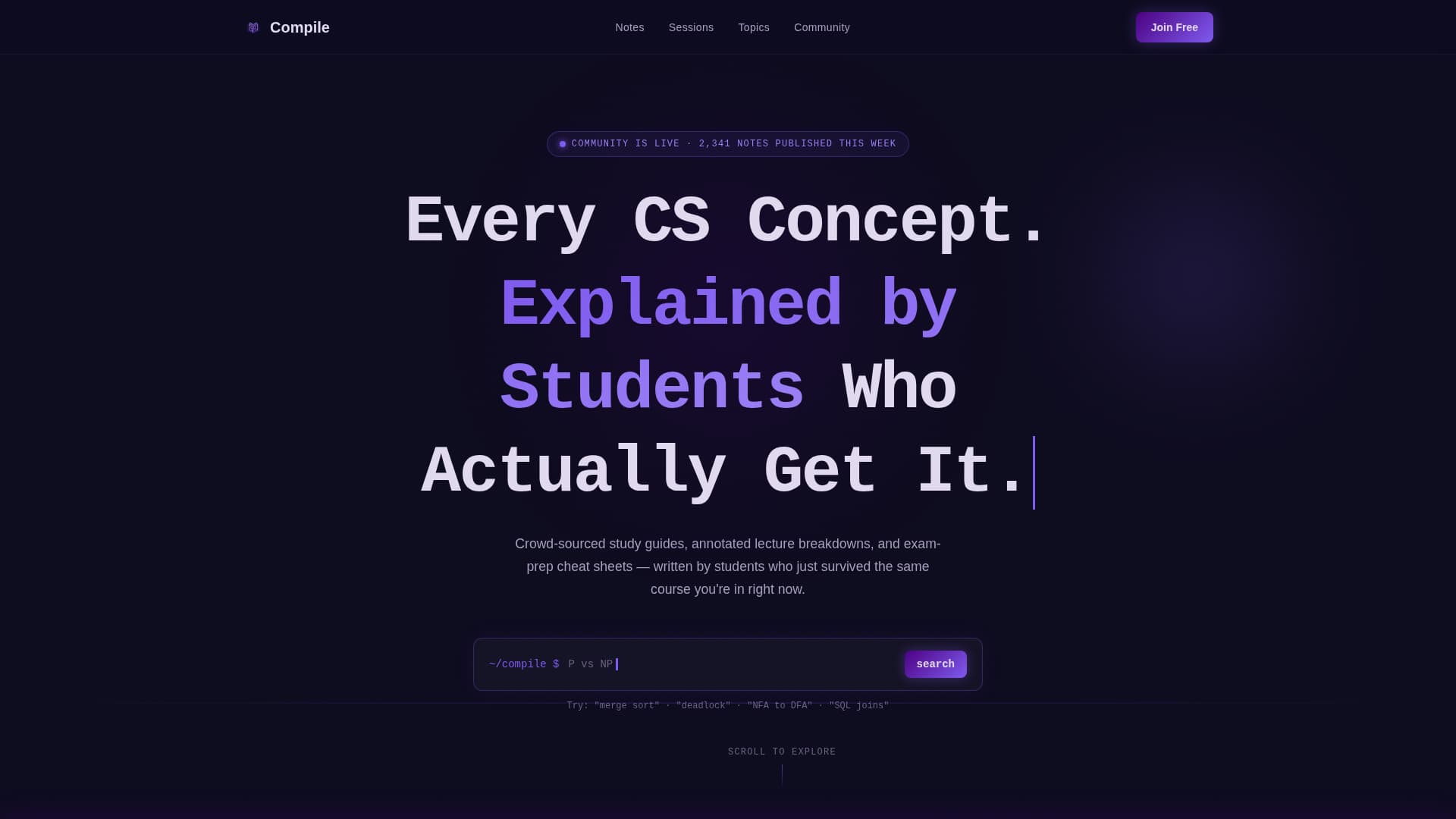 Compile - Vibrant CS Education Landing Page Template