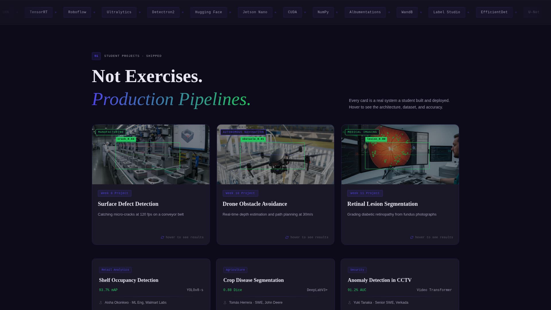 Perceive - Immersive Visiontraining Landing Page Template