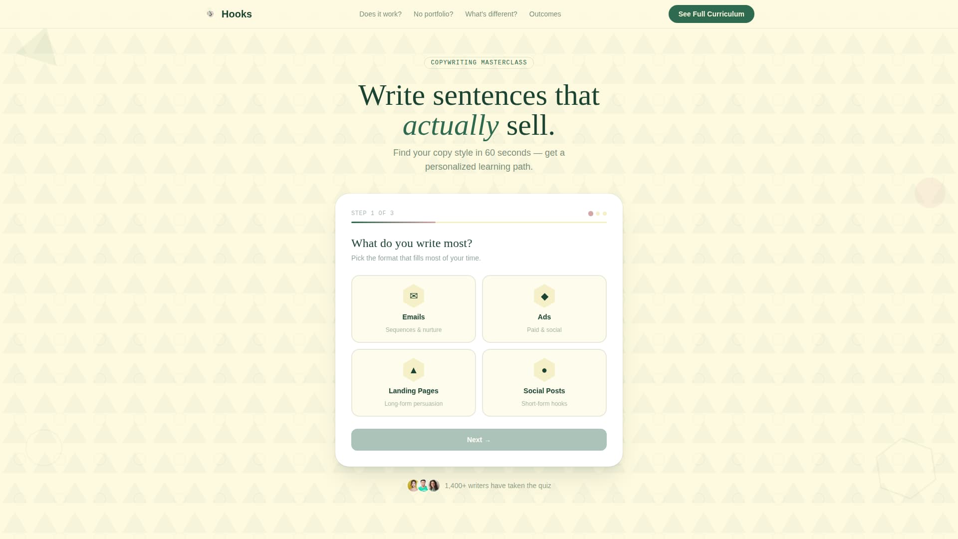 Hooks - Persuasive Copywriting Landing Page Template