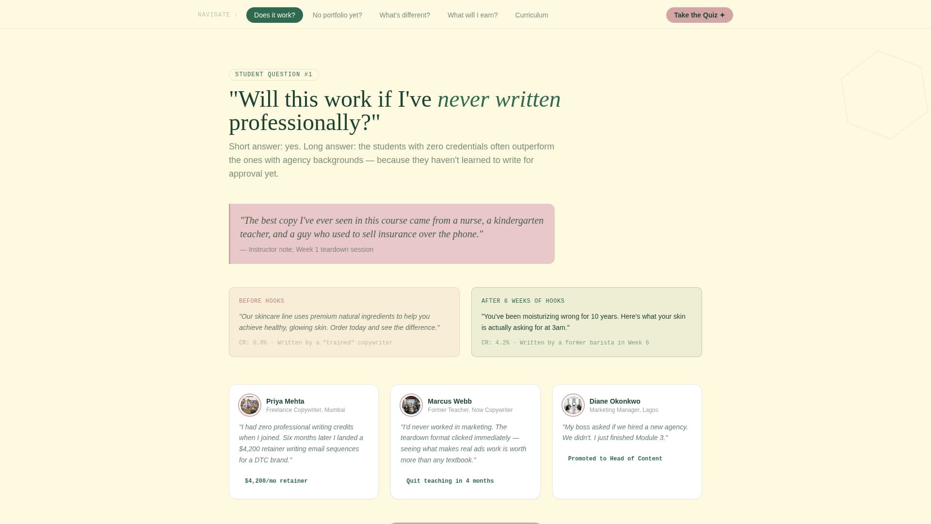 Hooks - Persuasive Copywriting Landing Page Template