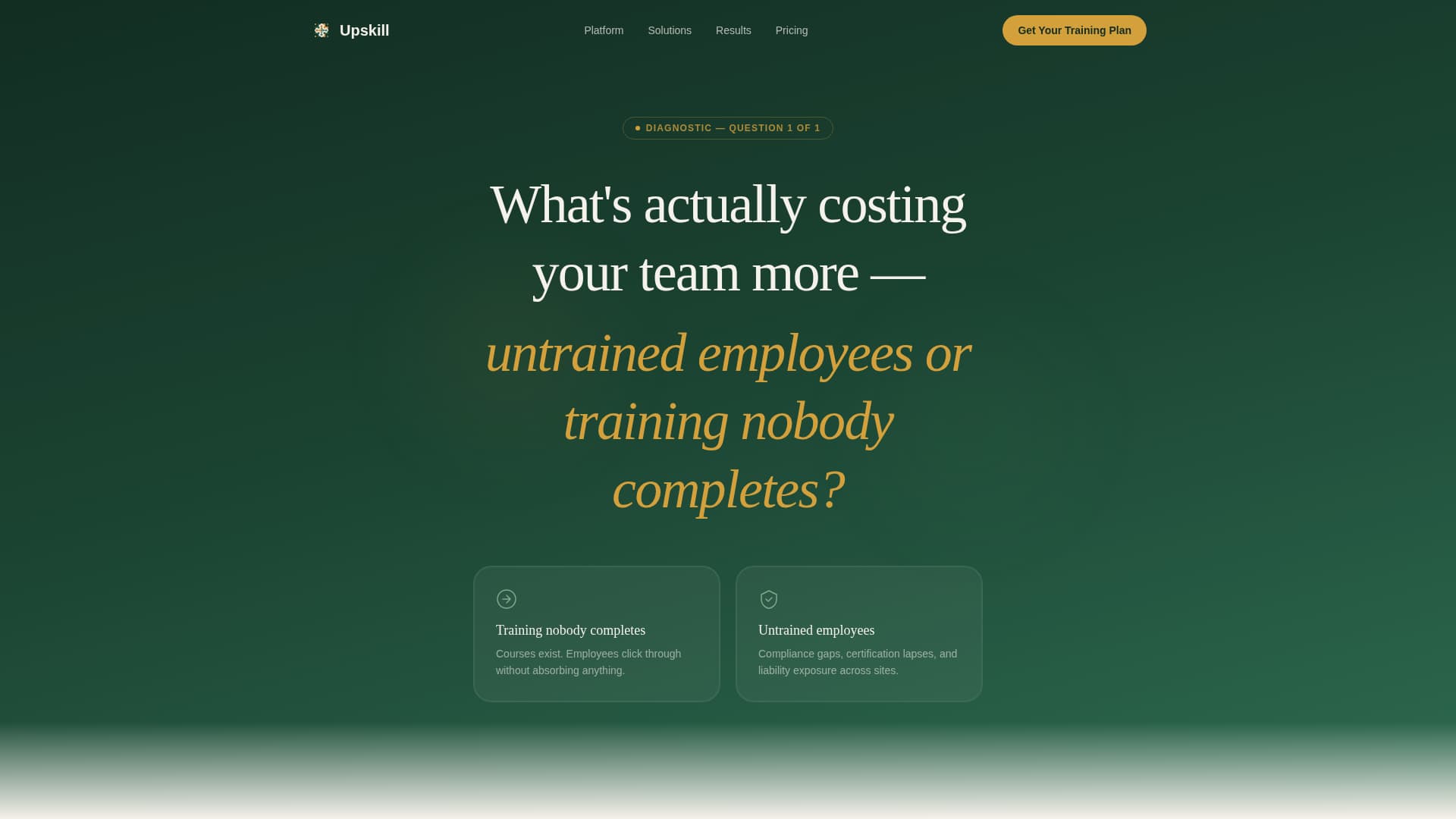 Upskill - Scenario-driven eLearning Landing Page Template