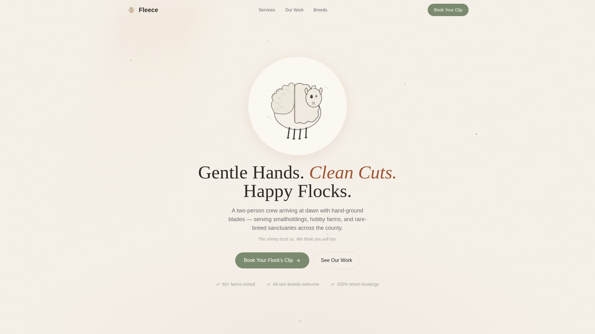 Fleece - Trusted Shearing Landing Page Template