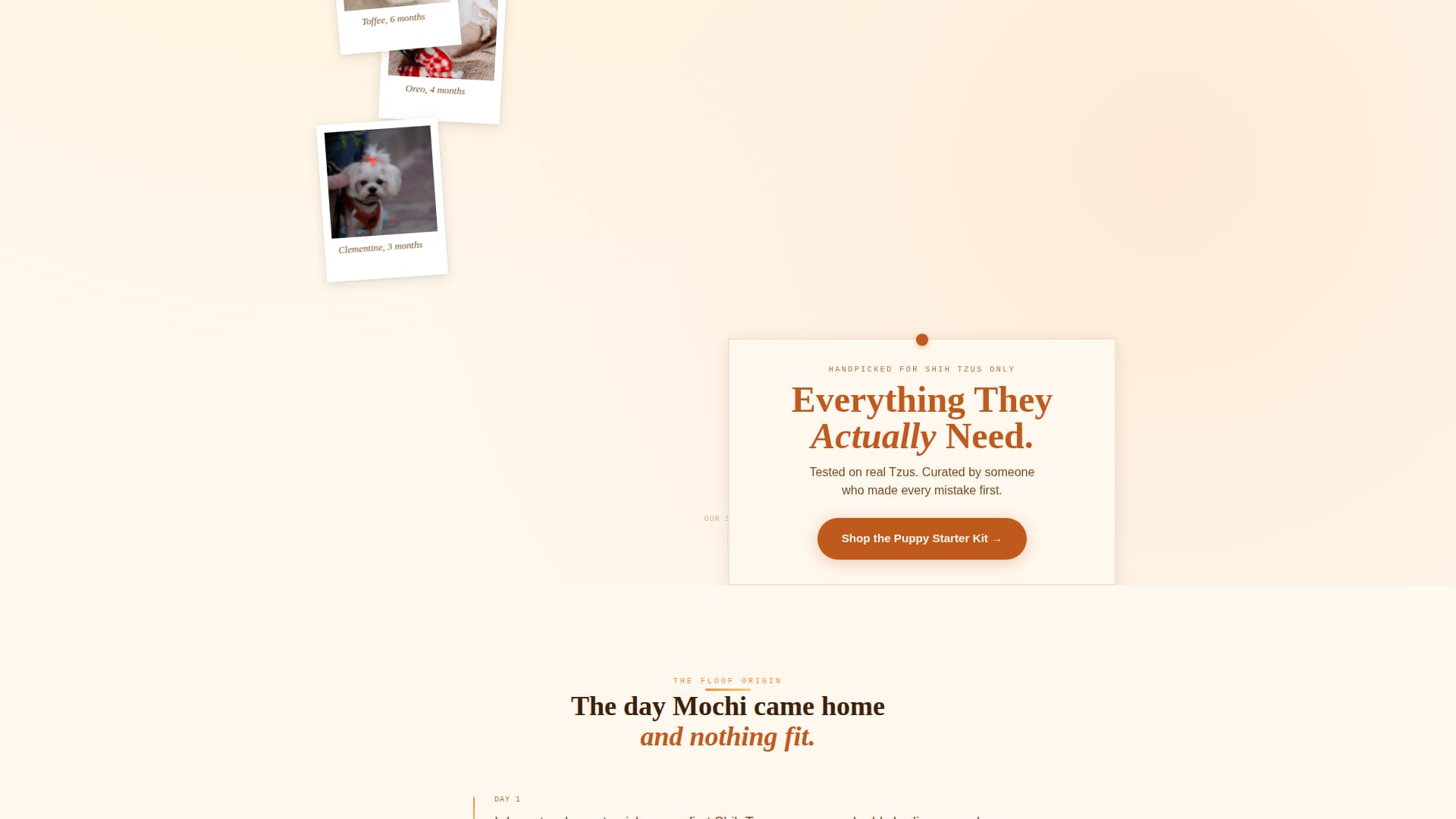 Floof - Artisan Shihtzu Landing Page Template