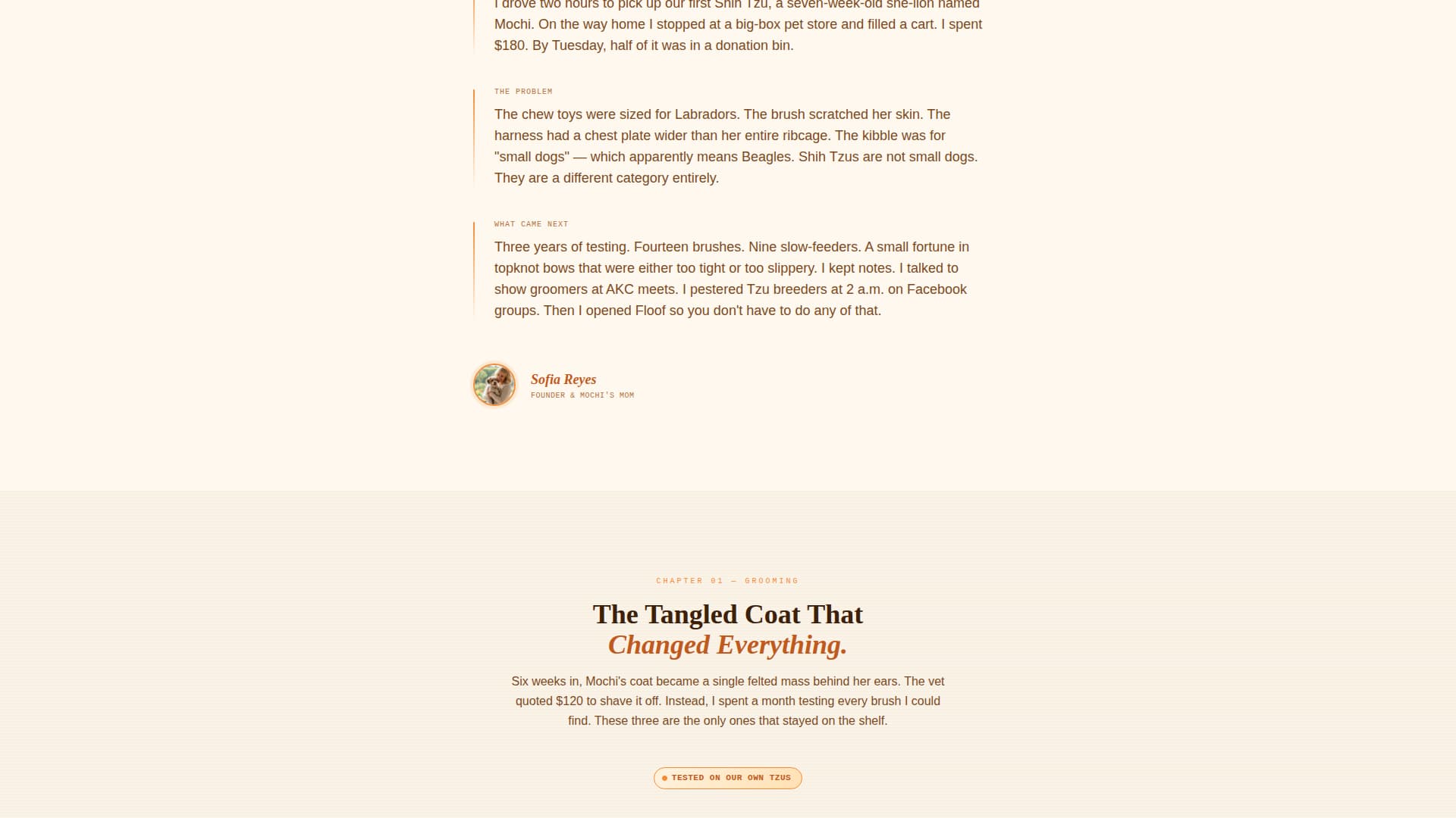 Floof - Artisan Shihtzu Landing Page Template