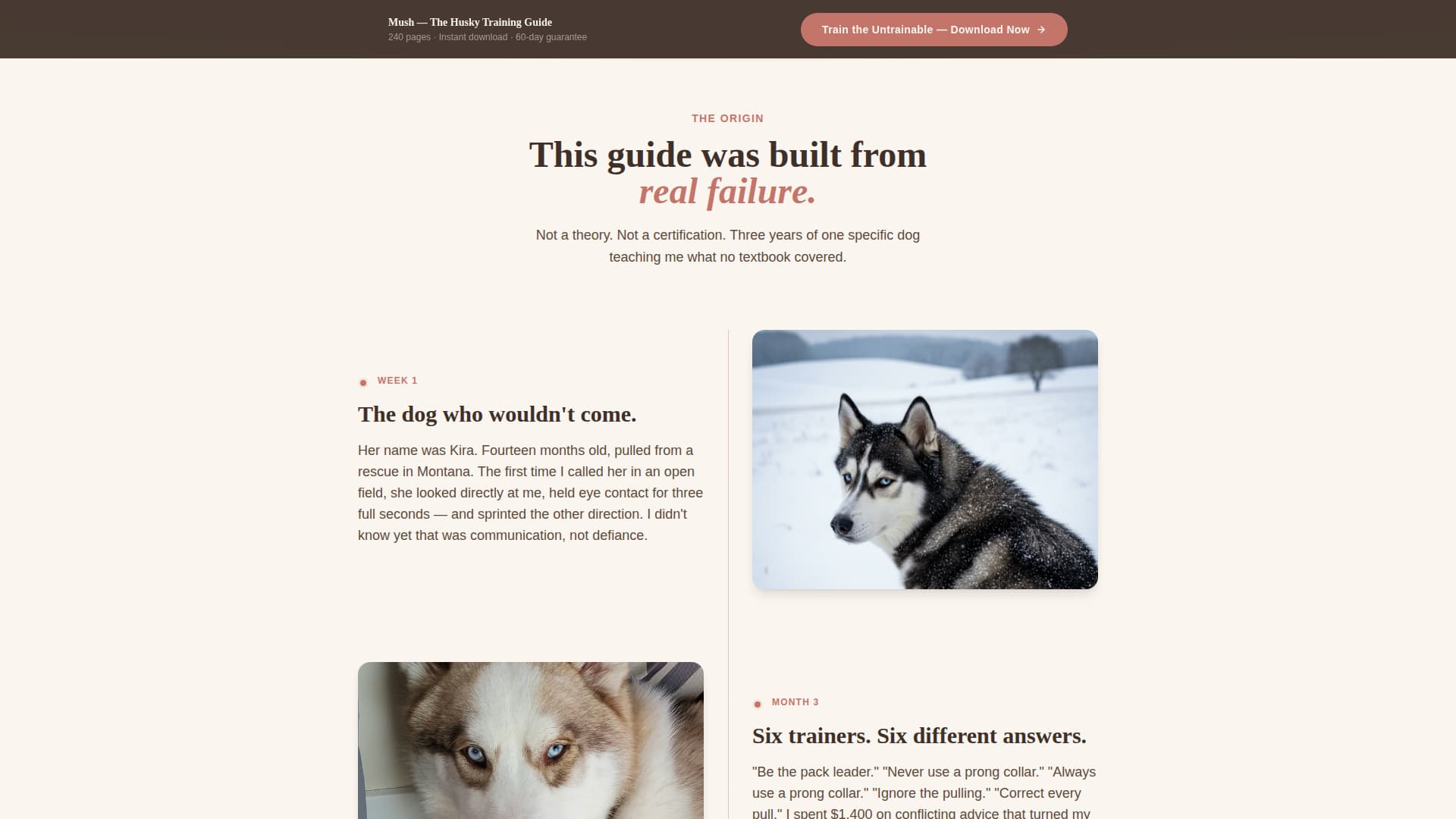 Mush - Proven Husky Landing Page Template