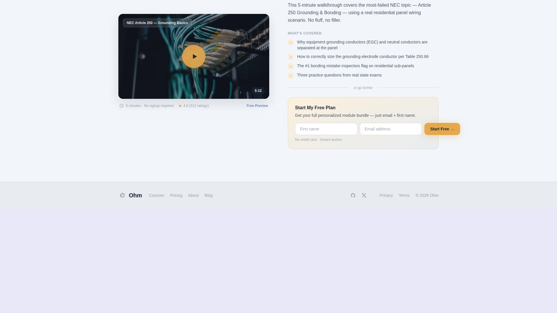 Ohm - Playful Electrician Landing Page Template