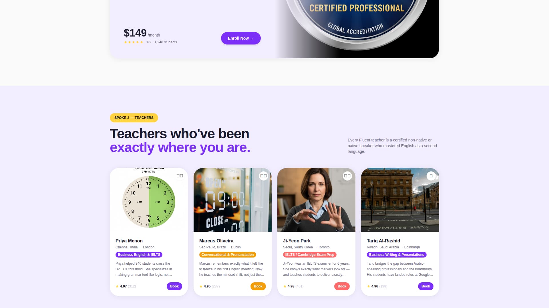 Fluent - Playful ESL Landing Page Template