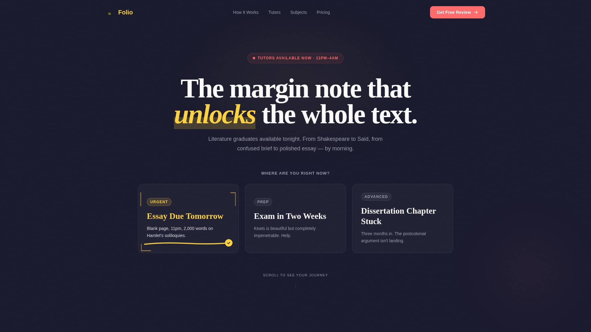 Folio - Brilliant Literature Landing Page Template