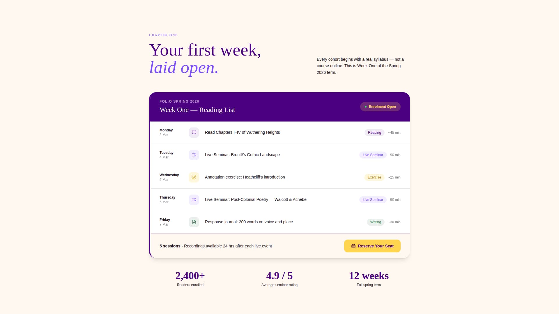 Folio - Enchanting Literature Landing Page Template