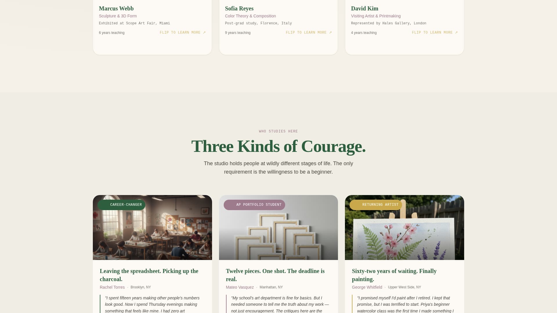 Atelier - Inspiring Fine Art Academy Landing Page Template