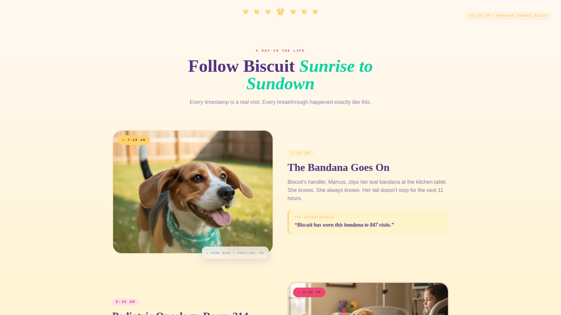 Pawprint - Heartwarming Therapydog Landing Page Template