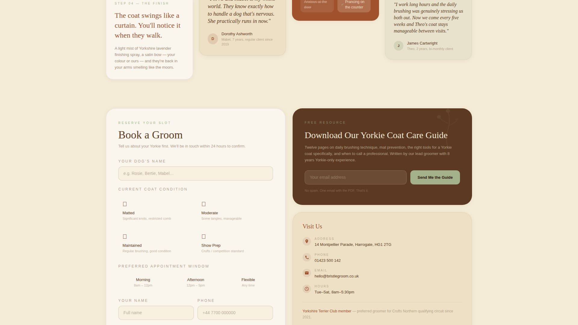 Bristle - Artisan Grooming Landing Page Template