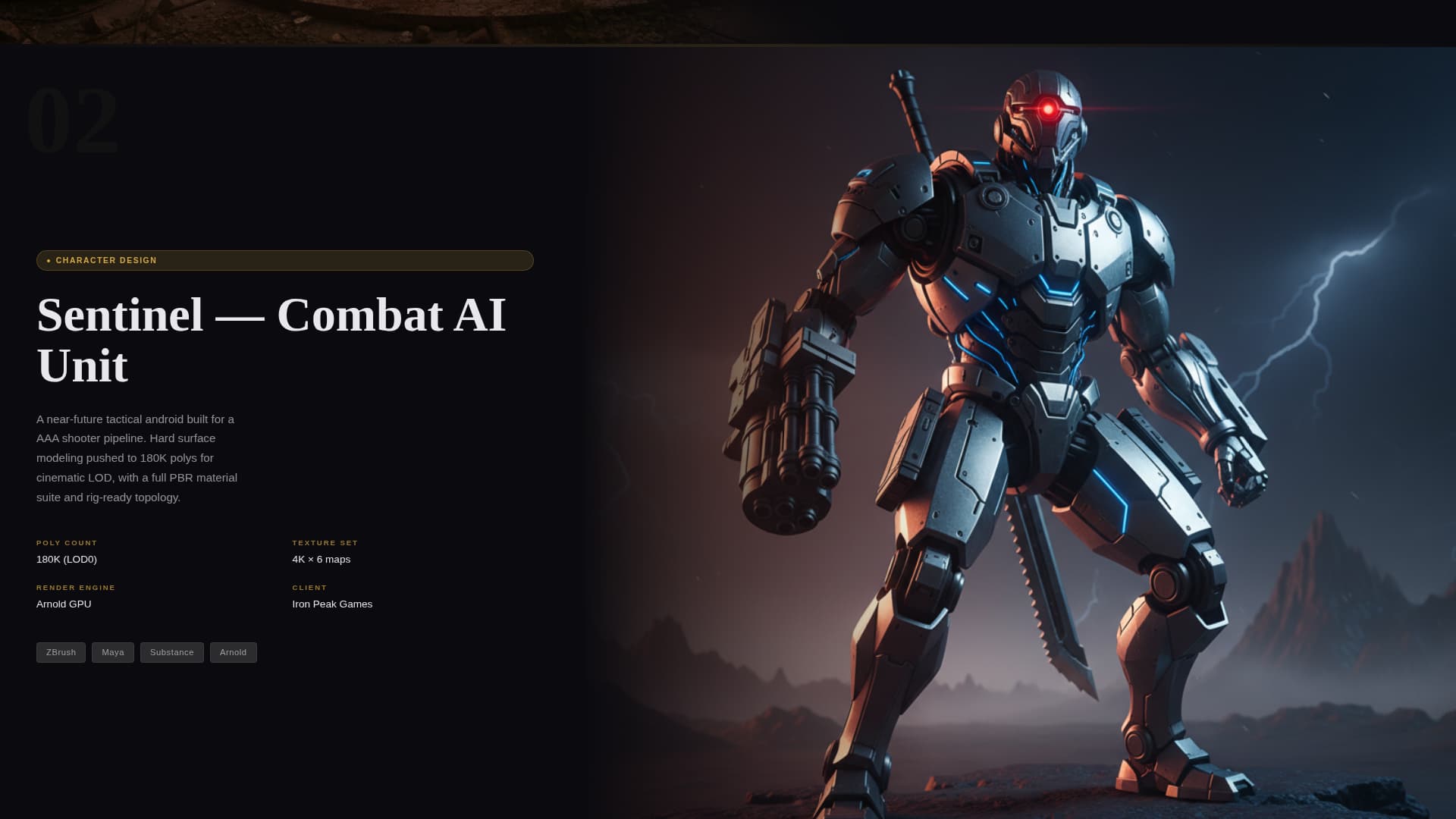 Vertex - Cinematic 3D Artist Landing Page Template