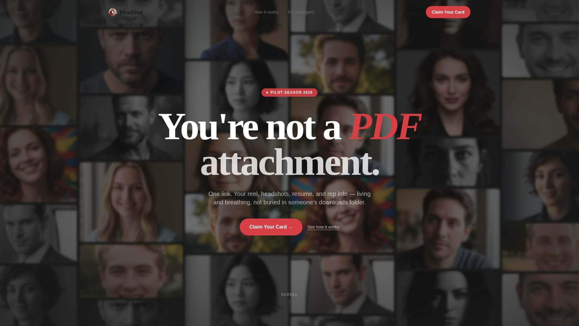 Headshot - Powerful Actor Landing Page Template