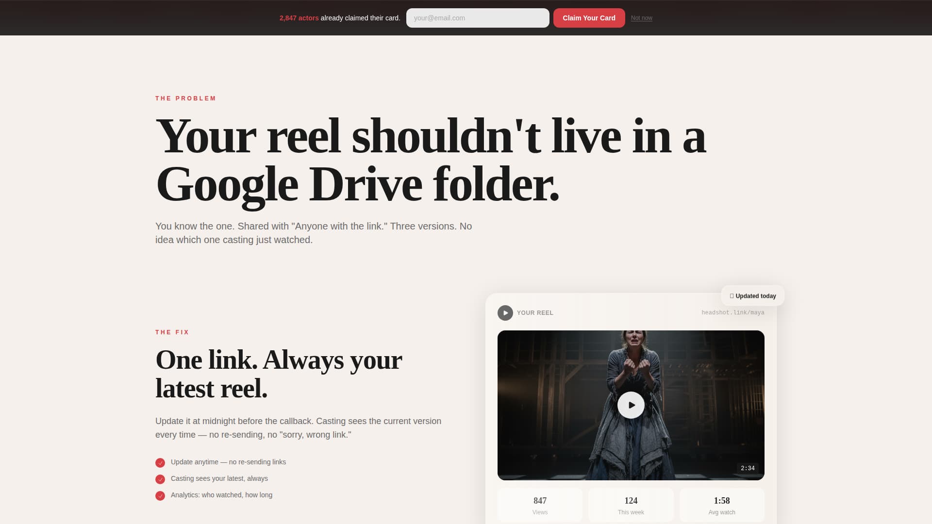 Headshot - Powerful Actor Landing Page Template