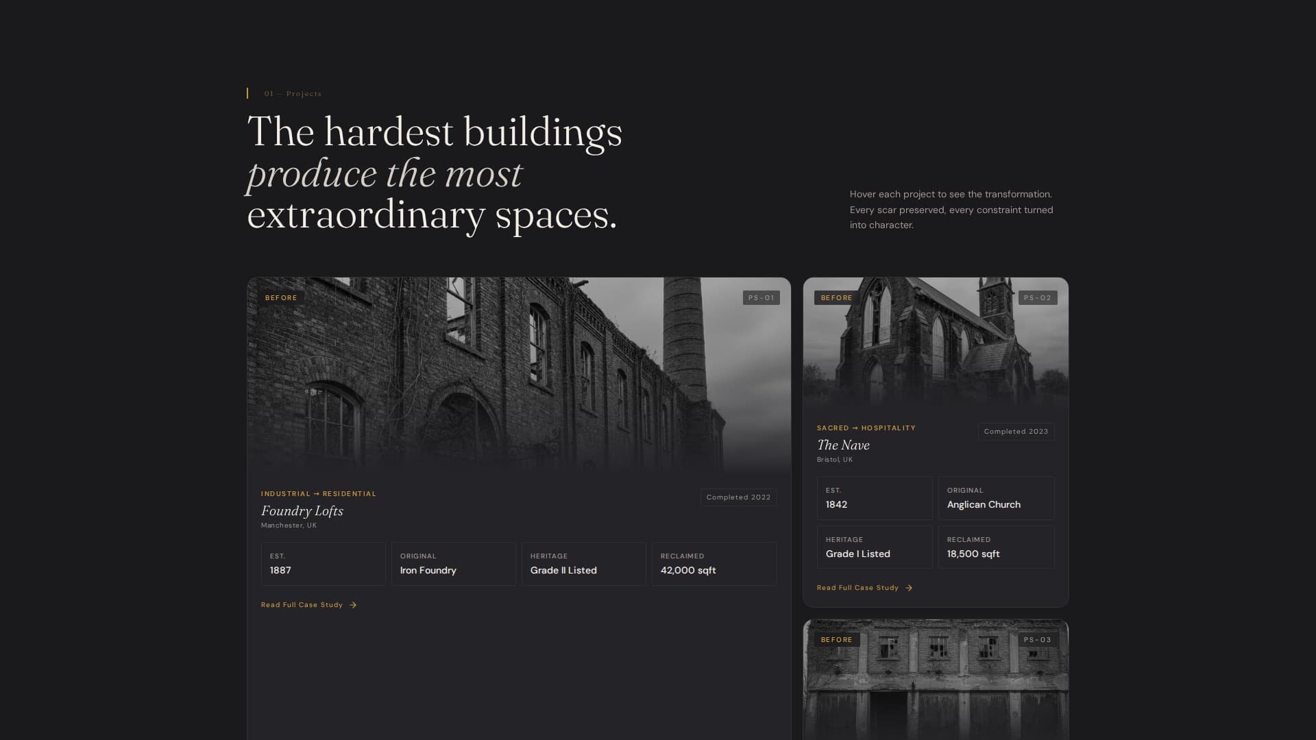 Salvage - Transformative Architecture Landing Page Template