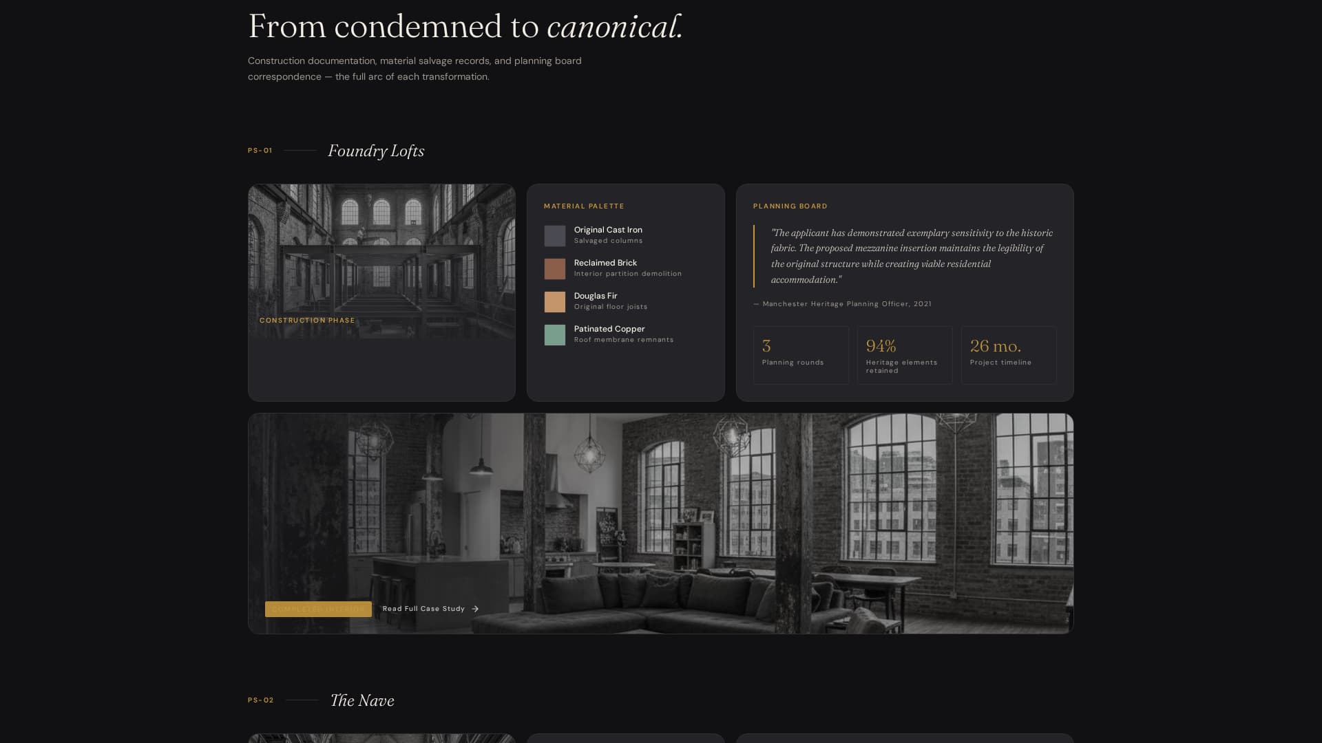 Salvage - Transformative Architecture Landing Page Template
