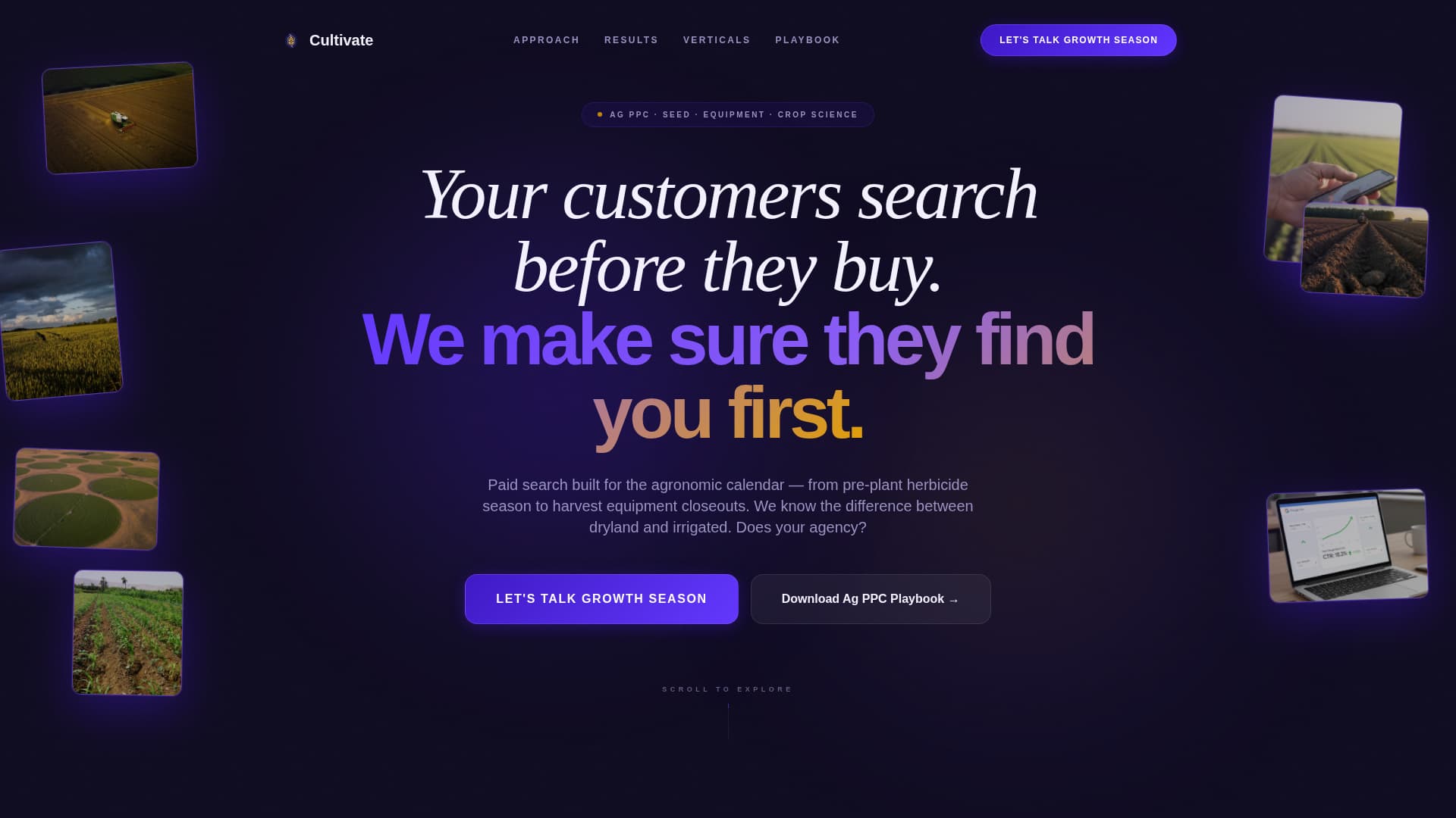 Cultivate - Precision Agriculture Landing Page Template