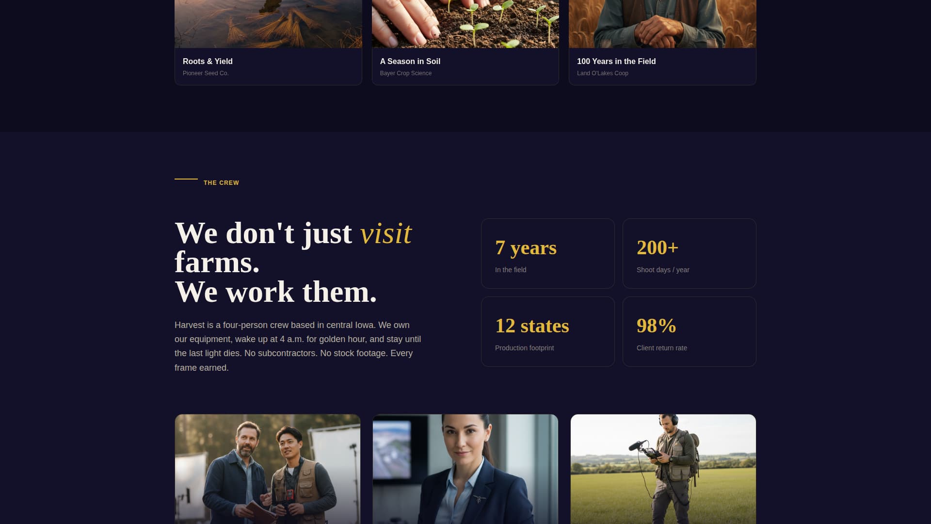 Harvest - Cinematic Agriculture Landing Page Template