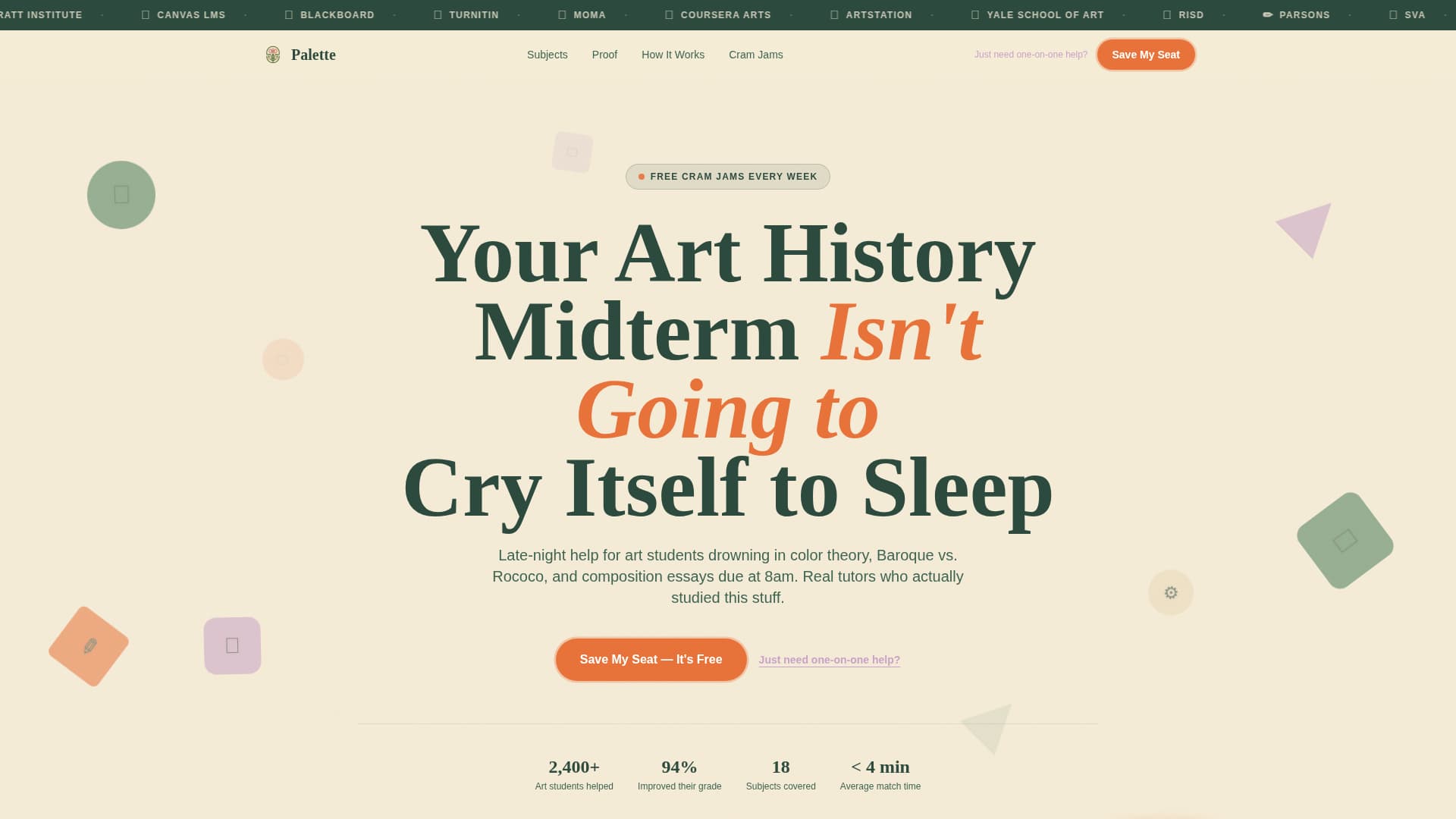Palette - Vibrant Finearts Landing Page Template