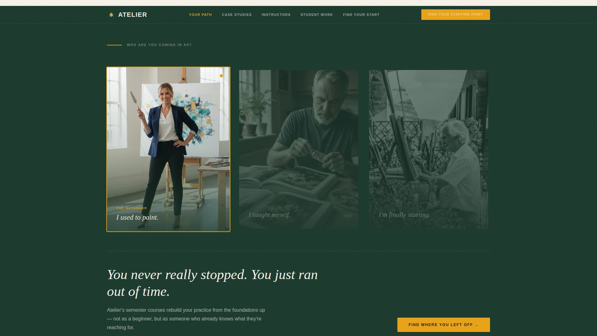 Atelier - Prestigious Finearts Landing Page Template