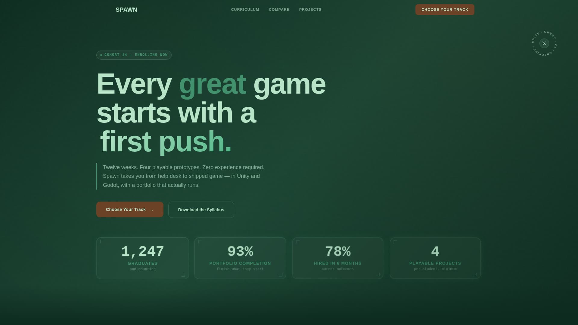 Spawn - Immersive Game Development Landing Page Template