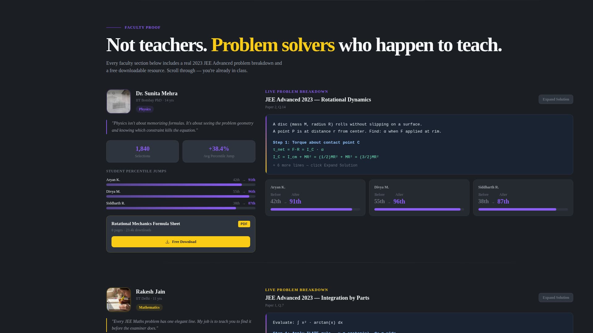 Crack - Precision IIT JEE Landing Page Template