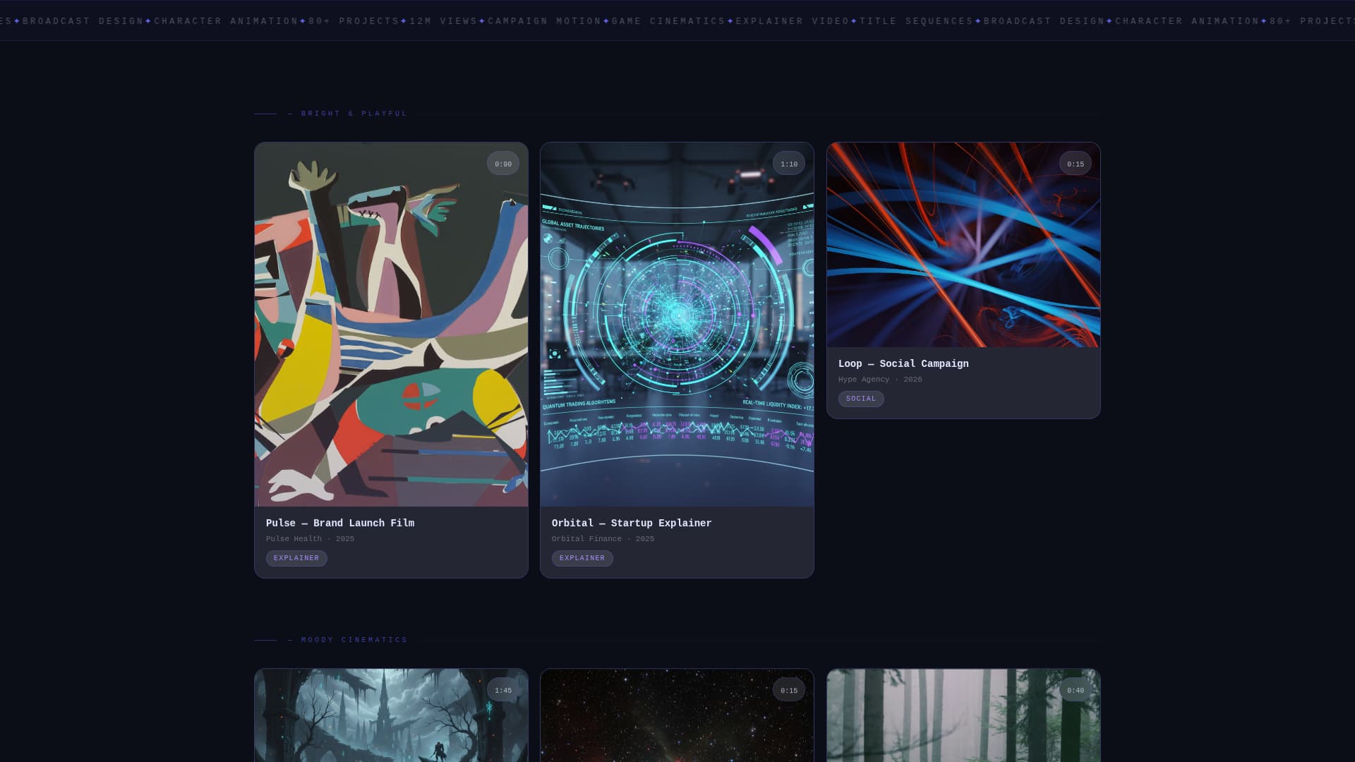 Reel - Electric Motionportfolio Landing Page Template