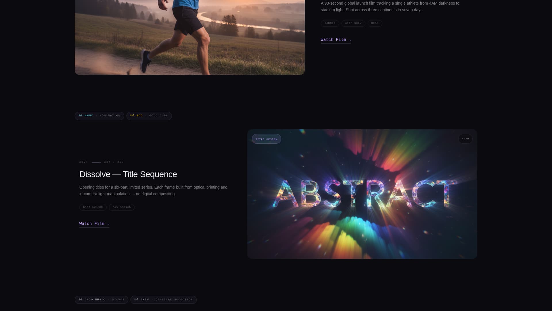 Luminary - Holographic Videoportfolio Landing Page Template